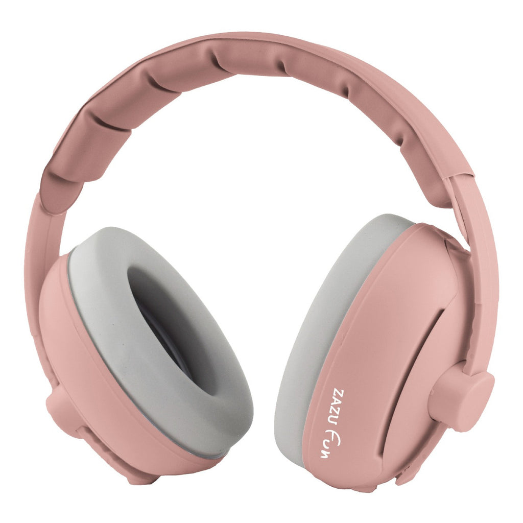 Zazu gehoorbescherming Baby en Junior 2 in 1 Pink met bijgeleverd opbergtasje, bij De Gele Flamingo.