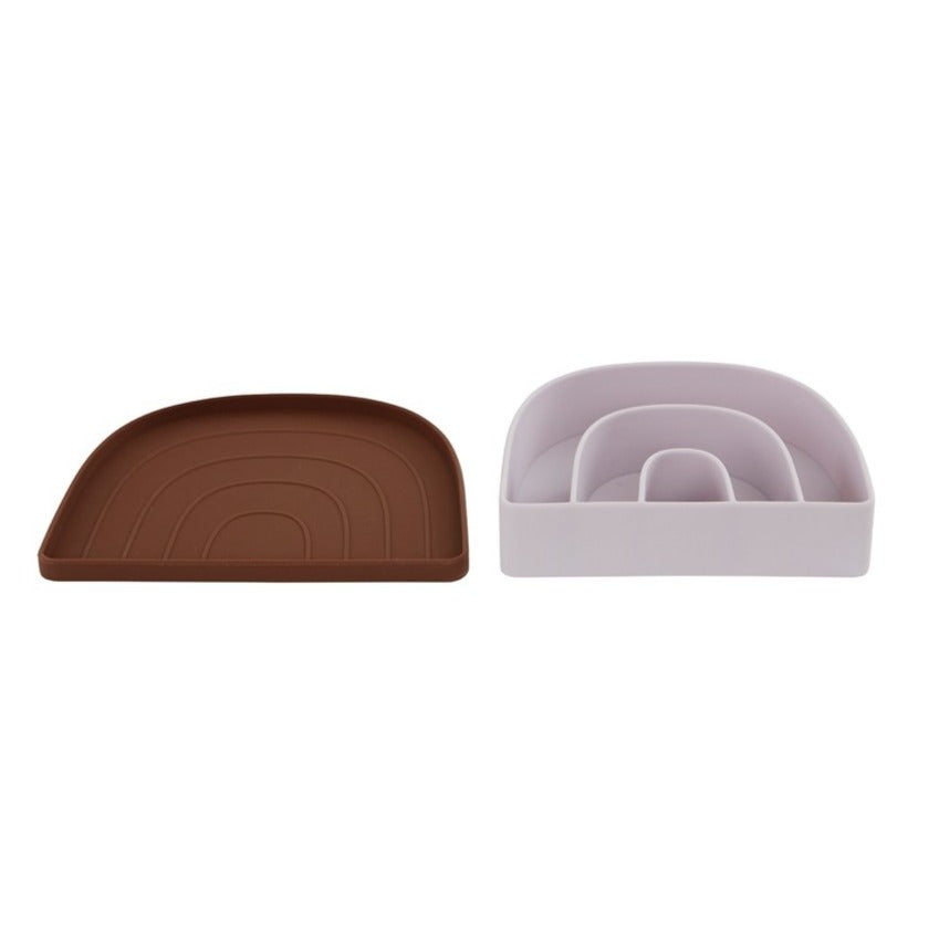 * OYOY Living Siliconen Bord en Bowl | Caramel/Lavender