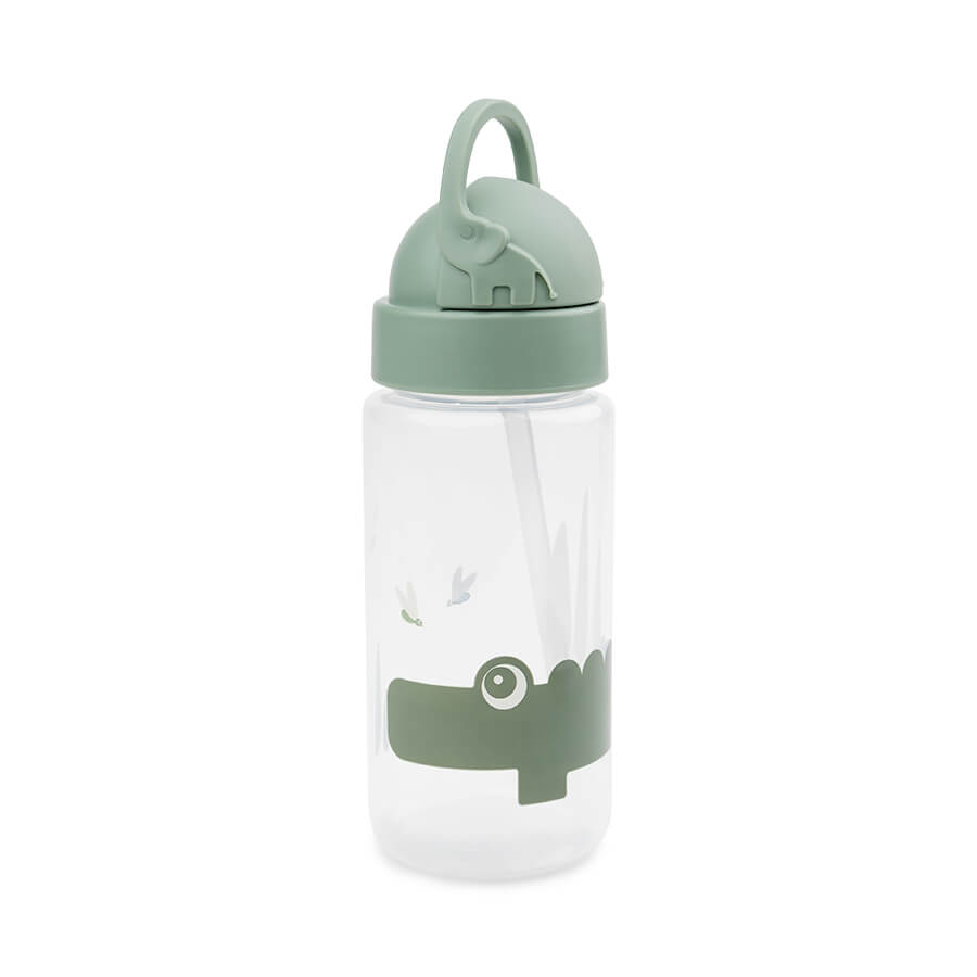 Done By Deer drinkbeker met rietje Croco Green vooraanzicht