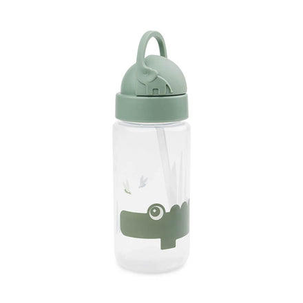 Done By Deer drinkbeker met rietje Croco Green vooraanzicht