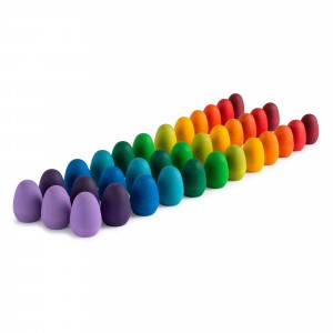Grapat Rainbow Eggs set van 36 houten eitjes in 12 regenboogkleuren
