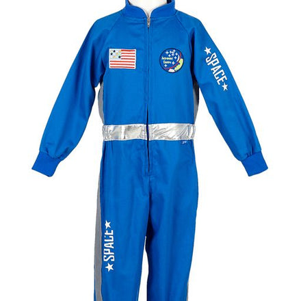 Kind verkleed als astronaut in het Souza André ruimtepak