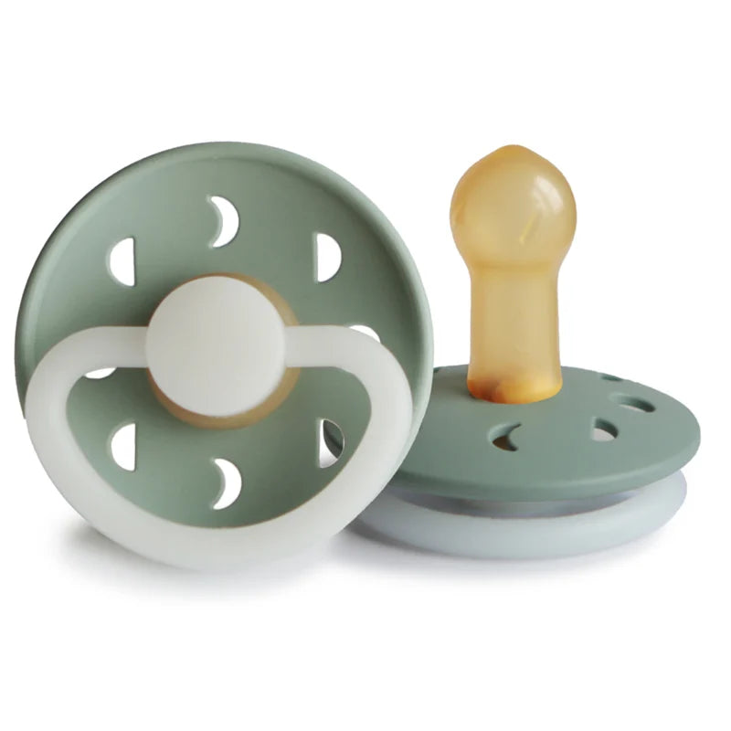 Frigg Moon Latex Fopspeen 6+M Rond| Sage Night