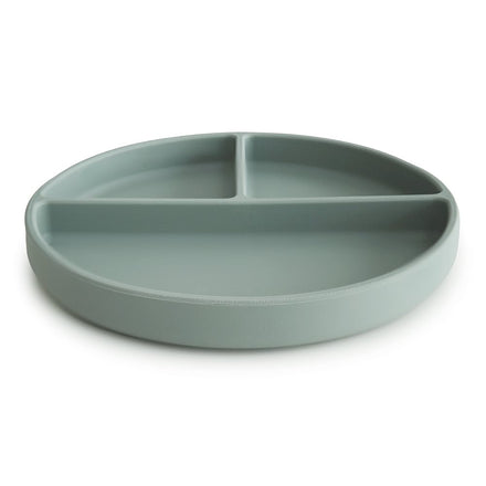 Mushie Silicone Bord Rond Met Zuignap | Cambridge Blue
