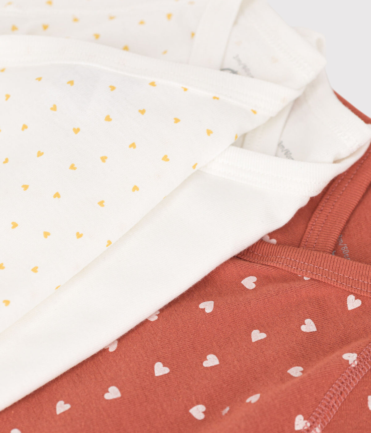 * Petit Bateau Set 3 Katoenen Body's Met Lange Mouwen | Rood
