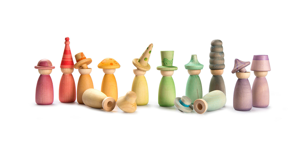 Grapat Fancy Nins houten poppetjes met bordjes en bestek