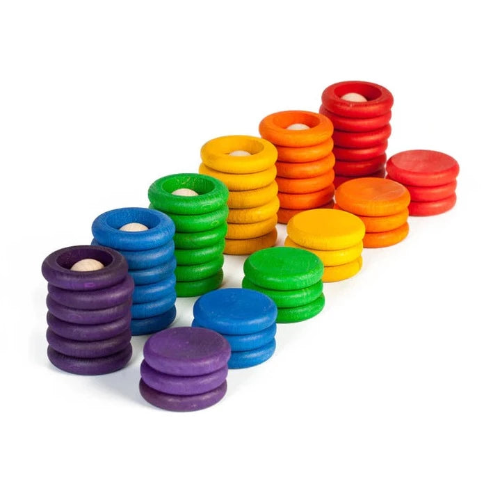 Grapat set 6 Nins, 36 ringen en 18 schijven - complete set vooraanzicht