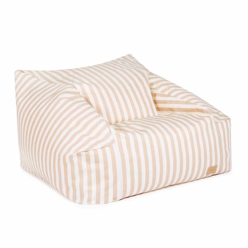 * Nobodinoz Chelsea Twill Beanbag | Taupe Stripes/Natural