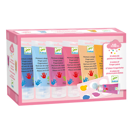 Djeco Set 6 Tubes Vingerverf 75ml | Pastel