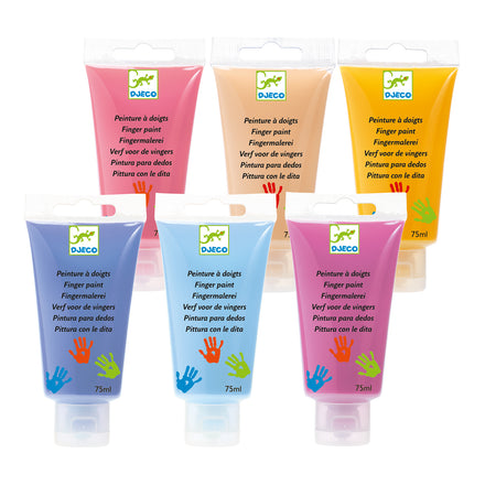 Djeco Set 6 Tubes Vingerverf 75ml | Pastel