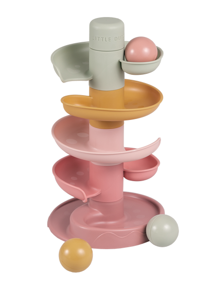 Little Dutch spiraaltoren pink met houten balletjes