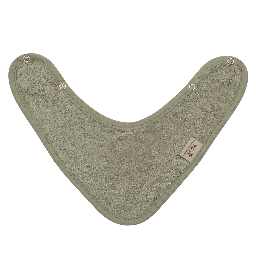 Timboo bandana slab bamboe Whisper Green, vooraanzicht met drukknopen