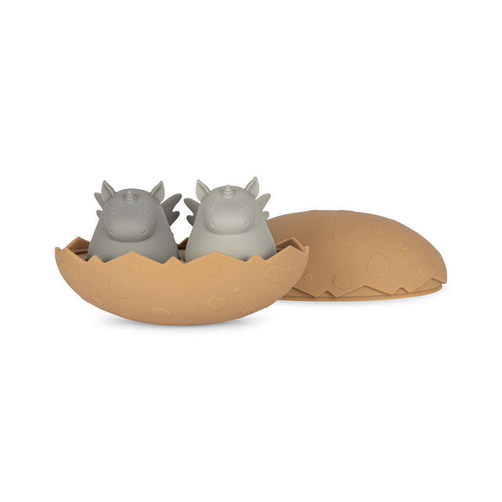 * Konges Sløjd Silicone Badspeeltjes Dino Egg | Almond Mix