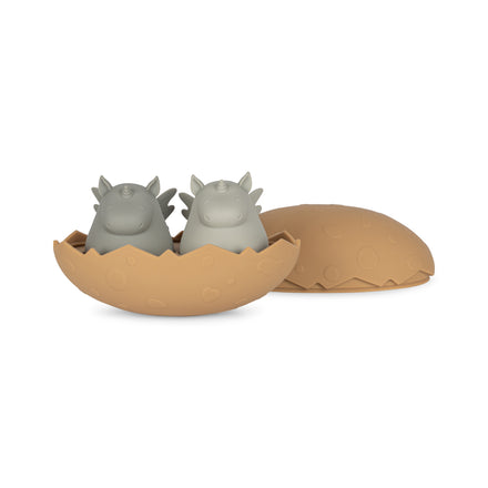* Konges Sløjd Silicone Badspeeltjes Dino Egg | Almond Mix