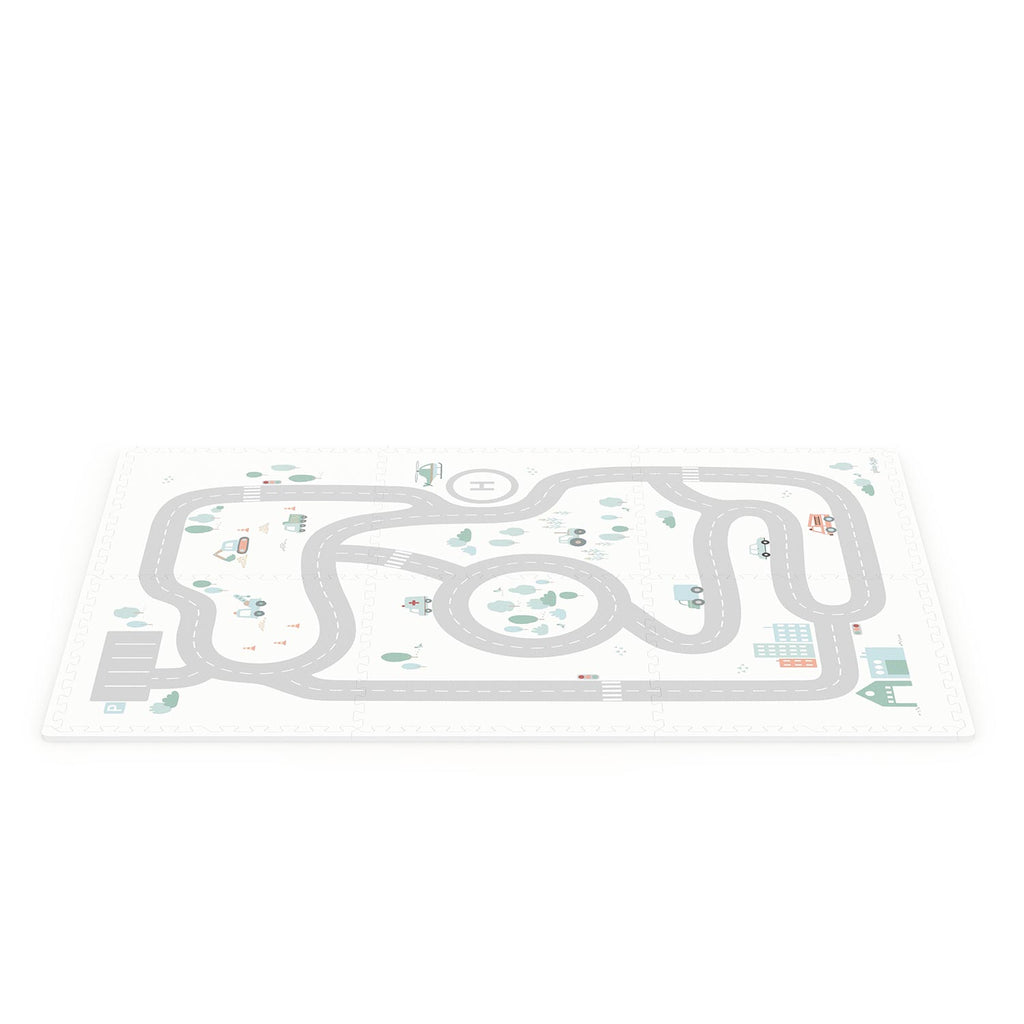Play And Go EEVAA 2-In-1 Speeltapijt Puzzelmat & Opbergbox | Road 120x180cm