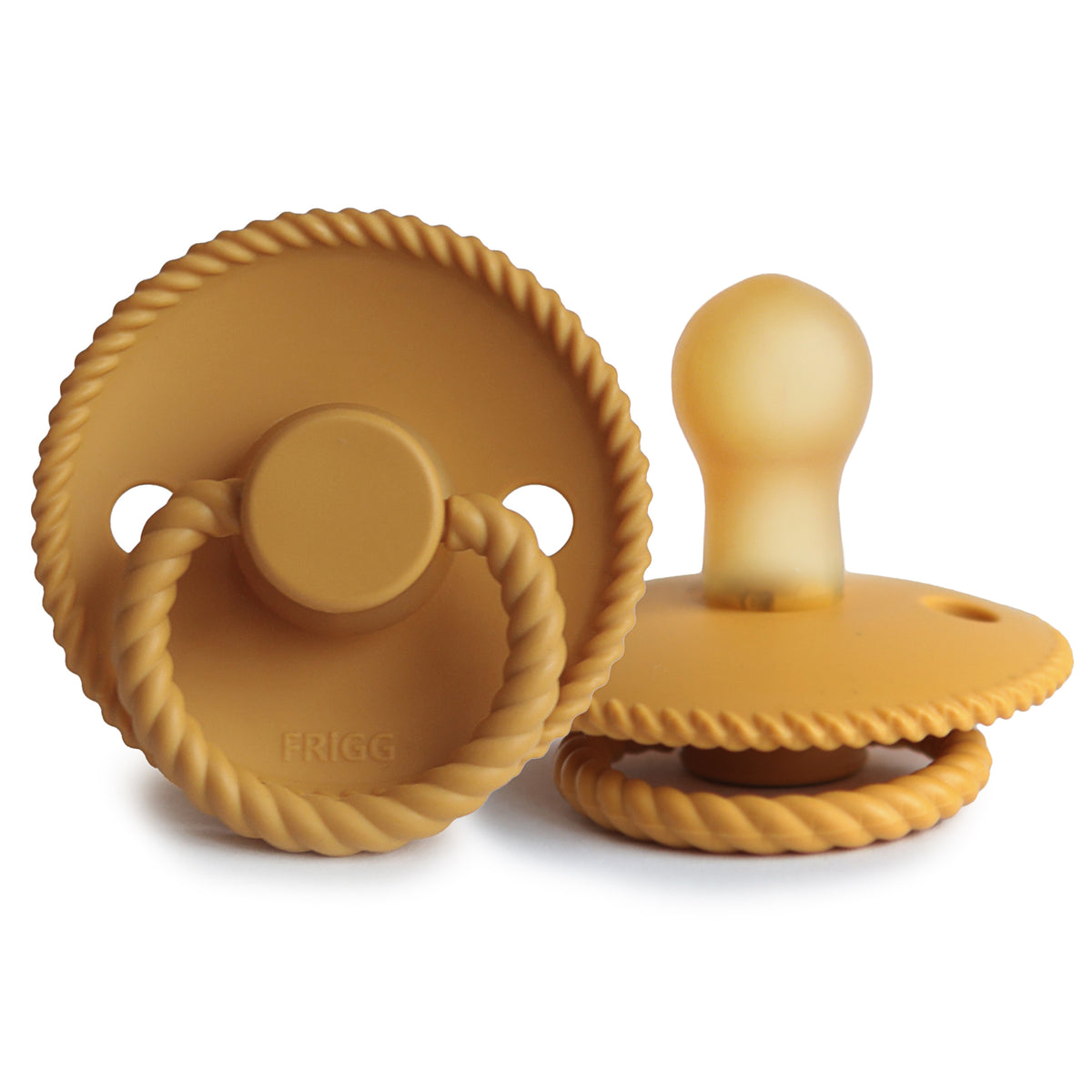 * Frigg Rope Latex Fopspeen 0-6M Rond | Honey Gold