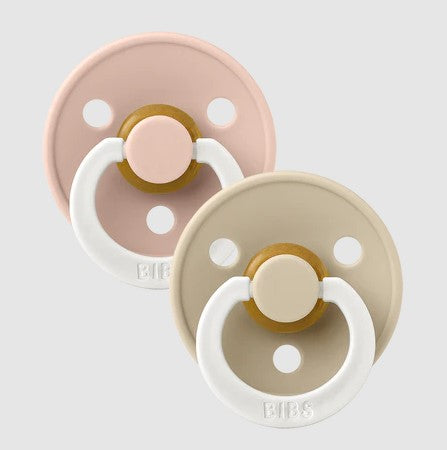 Bibs Fopspeen 6+M Maat 2 Rond | Glow In The Dark Blush / Vanilla