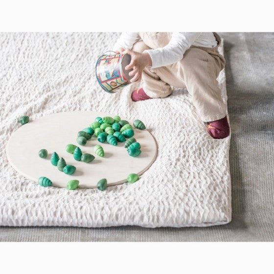 Grapat Mandala Tree set van 36 houten boompjes in tinten groen
