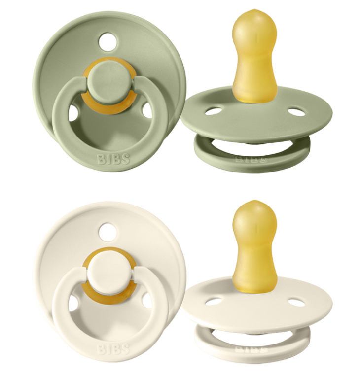 Bibs Fopspeen 0+M Maat 1 Rond | Ivory Sage