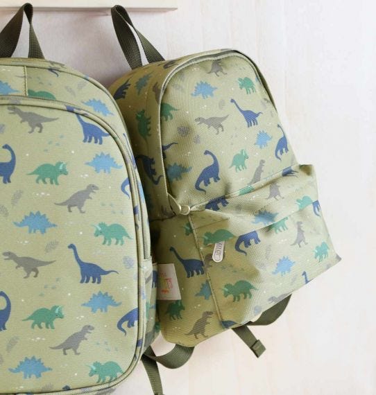 A Little Lovely Company Rugzakje met Dinosaurussen-print, vooraanzicht
