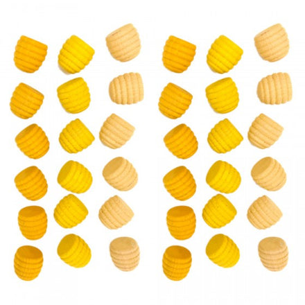 Grapat Honeycomb set van 36 houten honingraten in tinten geel