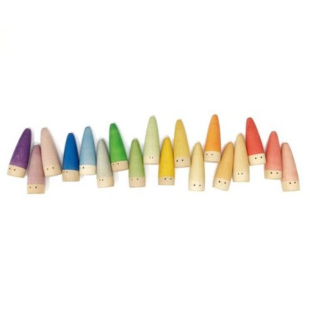 Grapat Sticks 18 houten kabouters - complete set vooraanzicht