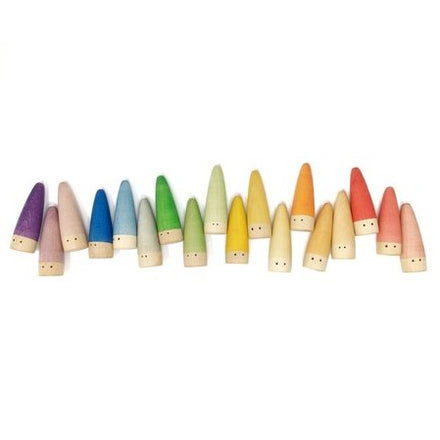 Grapat Sticks - kleurrijke houten poppetjes op een rij
