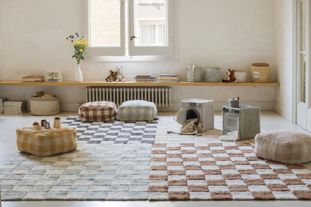 Lorena Canals machinewasbaar RugCycled Tapijt 120x160cm | Tiles Blue Sage