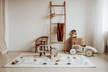 Play And Go EEVAA 2-In-1 Speeltapijt Puzzelmat & Opbergbox | Road 120x180cm