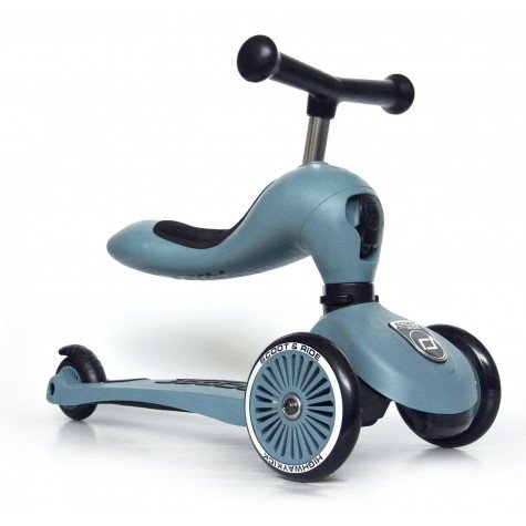 Verstelbaar stuur en zadel van de Scoot and Ride Highwaykick 1 Steel