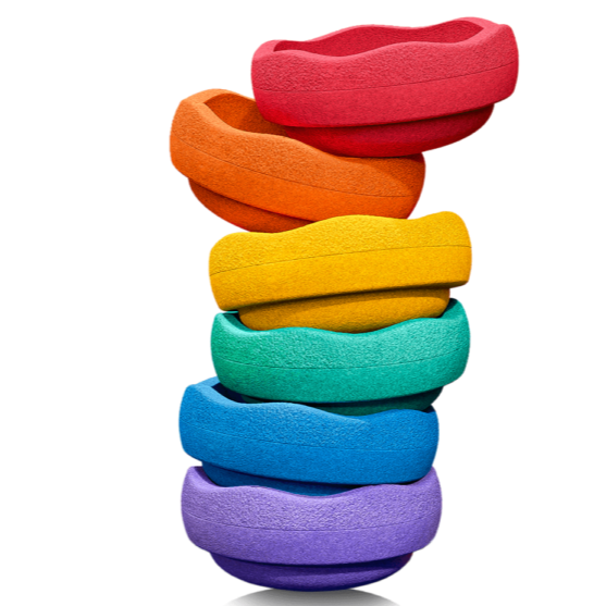 Stapelstein Original Rainbow Purple set van 6 balansstenen in paarse tinten